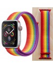 Wysokiej jakości Nylon Sport Loop zamiennik dla pasek do apple watch serii 5 4 3 2 1 miękkie oddychające tkany pasek 44mm iwatch