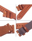 Od zegarków 18 20 22mm włoska skóra naturalna ciemnobrązowy czarny mężczyzna kobiety Handmade Vintage Wrist Watch Band Strap met