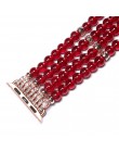 Ozdobne perłowe paski na gumce z ozdobnymi cyrkoniami wymienne do smart watch modne oryginalne