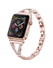 Luksusowe bransoletka z diamentami pasek ze stali nierdzewnej dla Apple obserwować 3 2 1 42mm 38mm bransoletka pasek do iWatch s