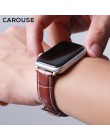 Carouse prawdziwej skóry cielęcej skórzany pasek do zegarka dla pasek do Apple Watch serii 5/4/3/2 38mm 42mm dla Apple zegarek p