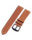 Od zegarków 18 20 22mm włoska skóra naturalna ciemnobrązowy czarny mężczyzna kobiety Handmade Vintage Wrist Watch Band Strap met