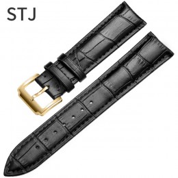 STJ skóra cielęca Watchband 18mm 19mm 20mm 21mm 22mm 24mm kobiety mężczyźni pasek do Tissot Seiko zegarek opaska akcesoria opask