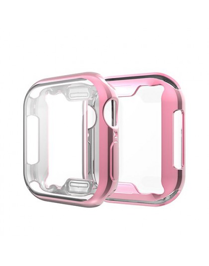 360 wąski zegarek pokrywa dla Apple Watch Case 5 4 3 2 1 42MM 38MM miękkie jasne z TPU na ekran Protector dla iWatch 4 3 44MM 40