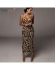 HAOYUAN Sexy Leopard nadruk węża Spaghetti pasek Bodycon Midi sukienka kobiety 2020 moda lato Vestidos nocna impreza sukienki kl