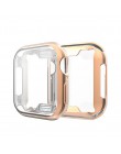 360 wąski zegarek pokrywa dla Apple Watch Case 5 4 3 2 1 42MM 38MM miękkie jasne z TPU na ekran Protector dla iWatch 4 3 44MM 40