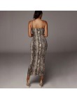 HAOYUAN Sexy Leopard nadruk węża Spaghetti pasek Bodycon Midi sukienka kobiety 2020 moda lato Vestidos nocna impreza sukienki kl