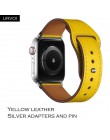 URVOI pasmo dla apple watch series 5/4 3/2/1 pasek do iwatch 40 44mm opaska sportowa prawdziwej Swift skóry Pin i na rzep ręczni