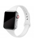 Slim pasek do zegarka Apple watch 5 pasek 44mm 40mm pasek do iwatch 38mm 42mm sportowa silikonowa bransoletka Watchband dla Appl