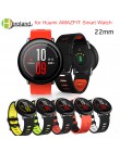 Pasek na rękę 22mm sportowe opaski silikonowe dla Xiaomi Huami Amazfit Bip BIT tempo lite młodzieży część wymienna inteligentneg