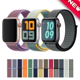 Sport pasek do pętli na pasek do apple watch 42mm 38mm dwuwarstwowy nylonowy splot pasek do zegarka iwatch 5/4/3/2/1 44mm 40mm b