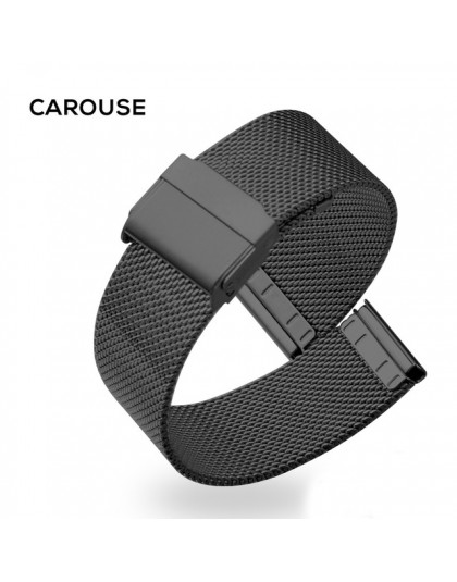 Carouse Milanese pasek do zegarka ze stali nierdzewnej 12/13/14/16/17 18mm 19mm 20mm 22mm Watchband do Samsung Galaxy Watch 42/4