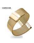 Carouse Milanese pasek do zegarka ze stali nierdzewnej 12/13/14/16/17 18mm 19mm 20mm 22mm Watchband do Samsung Galaxy Watch 42/4