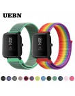 UEBN 20mm 22mm nylonowy pasek do pętli sportowej pasek zastępczy do paska xiaomi Huami Amazfit Bip GTS/GTR 42mm 47mm od zegarków