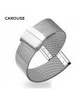 Carouse Milanese pasek do zegarka ze stali nierdzewnej 12/13/14/16/17 18mm 19mm 20mm 22mm Watchband do Samsung Galaxy Watch 42/4