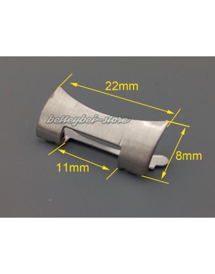 Rolamy 22mm nowa bransoleta ze stali nierdzewnej srebrny zegarek bransoletki cały szczotkowany zakrzywiony koniec części 2 szt. 