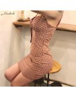 Macheda Plaid Mini sukienka kobiety Spaghetti pasek łuk lato nastoletnia dziewczyna stylowa sukienka Lady Casual wakacje krótka 