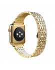 Luksusowe diament pasek na pasek do apple watch 40mm 38mm seria 5/4/3/2/1 pasek do iwatch 40mm 38mm 42mm 44mm bransoleta ze stal