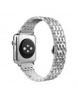 Luksusowe diament pasek na pasek do apple watch 40mm 38mm seria 5/4/3/2/1 pasek do iwatch 40mm 38mm 42mm 44mm bransoleta ze stal