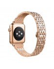 Luksusowe diament pasek na pasek do apple watch 40mm 38mm seria 5/4/3/2/1 pasek do iwatch 40mm 38mm 42mm 44mm bransoleta ze stal