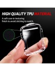 Przezroczysty miękki TPU Ultra-smukły futerał do Apple watch Case seria 4 3 5 2 38mm 42mm 40mm 44mm Screen Protector osłona przy