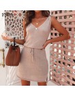 FSDA Mini Casual Dress Backless solidna szczelina Wrap głębokie V Neck Sashes Spaghetti pasek bez rękawów Sundress letnia sukien