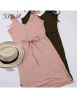 FSDA Mini Casual Dress Backless solidna szczelina Wrap głębokie V Neck Sashes Spaghetti pasek bez rękawów Sundress letnia sukien