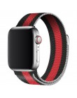 Czarny czerwony Milanese Loop zespół projekt dla Apple Watch 42mm zespoły serii 3 zespół metalowy pasek Brazaletes 40mm 44mm dla