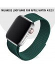 Milanese loop Band zielony pasek do zegarków 40mm 44mm do zegarka Apple Series 4 5 taśma metalowa bransoletka magnetyczna do ser