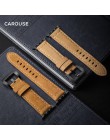 Carouse ręcznie szalony skóry wołowej pasek do zegarków dla pasek do apple watch serii 5/4/3/2 42mm 38mm skórzane sportowe pasek