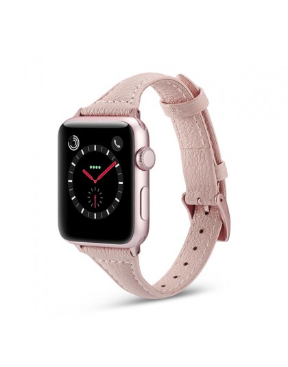 Slim cienki skórzany pasek na pasek do apple watch 44mm 40mm 42mm 38mm pasek do iwatch apple watch 5/4/3/2/1 bransoletka rozrywk