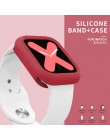 Miękki silikonowy pasek sportowy do zegarka Apple 5 4 3 2 1 38MM 42MM opaski gumowy + futerał pasek do zegarka do serii Iwatch 5