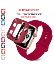 Miękki silikonowy pasek sportowy do zegarka Apple 5 4 3 2 1 38MM 42MM opaski gumowy + futerał pasek do zegarka do serii Iwatch 5