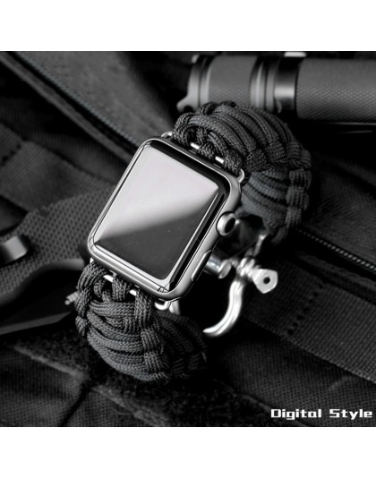 Sport watch band dla Apple Watch strap 5 4 3 2 44mm 40mm iwatch 42mm 38mm Survival Rope Metal Bolt zapięcie akcesoria do bransol