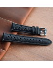 Onthelevel 18mm 19mm 20mm 22mm 24mm zegarek skórzany pasek porowaty czerwony czarny zegarek zespół ręcznie szwy Watchband  D