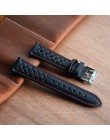 Onthelevel 18mm 19mm 20mm 22mm 24mm zegarek skórzany pasek porowaty czerwony czarny zegarek zespół ręcznie szwy Watchband  D