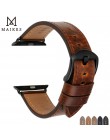 MAIKES akcesoria do zegarków prawdziwej skóry dla pasek do apple Watch 44mm 40mm i pasek do apple Watch s 42mm 38mm seria 4 3 2 