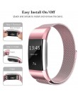 Ze stali nierdzewnej magnetyczne milanese loop pasek dla Fitbit Charge 2 bransoletka zamienna pasek dla Fitbit Charge 3 intelige