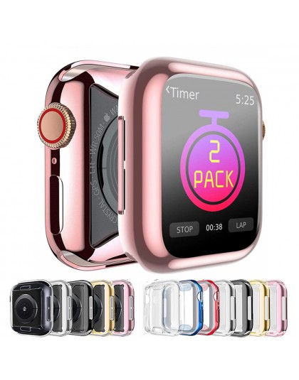 Etui z tpu na apple watch 5 4 3 2 1 etui 44mm/40mm iWatch 42mm/38mm miękka folia na ekran zderzak apple watch akcesoria