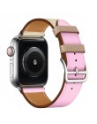 Pasek ze skóry bydlęcej do zegarka Apple 5 pasek 44mm iwatch seria 4 3 2 1 akcesoria do zegarków 42mm pętla 38mm zamienny pasek 