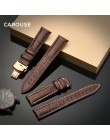 Carouse Watchband 18mm 19mm 20mm 21mm 22mm 24mm skóra cielęca zegarek pasek z zapięciem motylkowym akcesoria do bransoletki opas