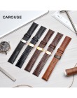 Carouse Watchband 18mm 19mm 20mm 21mm 22mm 24mm skóra cielęca zegarek pasek z zapięciem motylkowym akcesoria do bransoletki opas