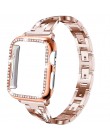 Pasek + etui nadaje się do apple watch 5/4/3/2/1 stal nierdzewna kryształowa bransoletka z diamentami 38mm 40mm 42mm 44mm iwatch