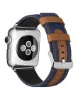 Moda tkanina i materiał skórzany pasek na Apple Watch 38mm 42mm na iWatch 40mm 44mm seria 2 3 4 5 pasek bransoletka Watchband