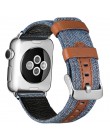 Moda tkanina i materiał skórzany pasek na Apple Watch 38mm 42mm na iWatch 40mm 44mm seria 2 3 4 5 pasek bransoletka Watchband