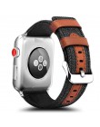 Moda tkanina i materiał skórzany pasek na Apple Watch 38mm 42mm na iWatch 40mm 44mm seria 2 3 4 5 pasek bransoletka Watchband