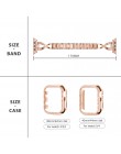 Pasek + etui nadaje się do apple watch 5/4/3/2/1 stal nierdzewna kryształowa bransoletka z diamentami 38mm 40mm 42mm 44mm iwatch