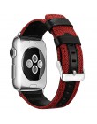 Moda tkanina i materiał skórzany pasek na Apple Watch 38mm 42mm na iWatch 40mm 44mm seria 2 3 4 5 pasek bransoletka Watchband