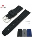 AOOW Generic Watchband 20mm 22mm 24mm Quick release gumowy pasek do zegarka zespoły wodoodporny pasek do zegarka akcesoria do pa