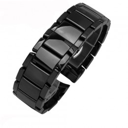PEIYI gruszka zegarek ceramiczny łańcuch 22mm 24mm czarny pasek ceramiczny błyszczący i matujący bransoletka dla AR1451 1452